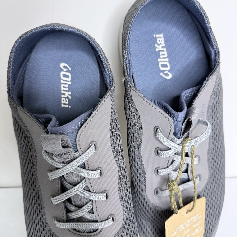 Olukai Moku Pae Pavement/Vintage Blue Mesh Boat Shoes Sneakers Men's Size 9 - Picture 8 of 9